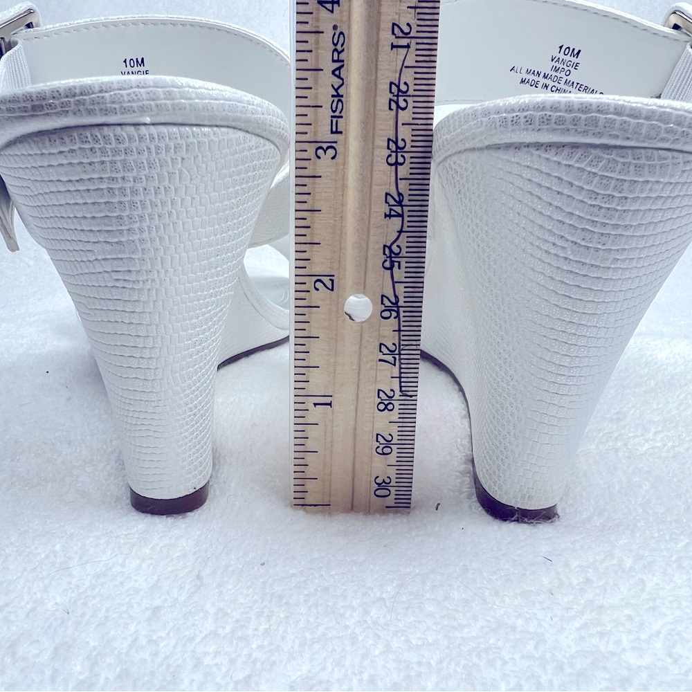 Impo Shoes, white 2 strap 3 inch wedge - Picture 2 of 4